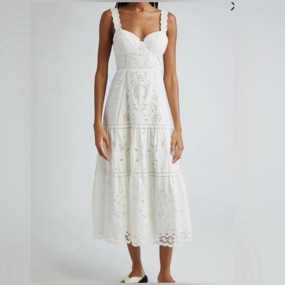 FARM Rio Dresses & Skirts - FARM Rio White Lace Midi Dress